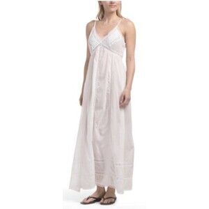 Maxi Beach Swim Coverup Lace Trim Medium Dotti Resort 100% cotton